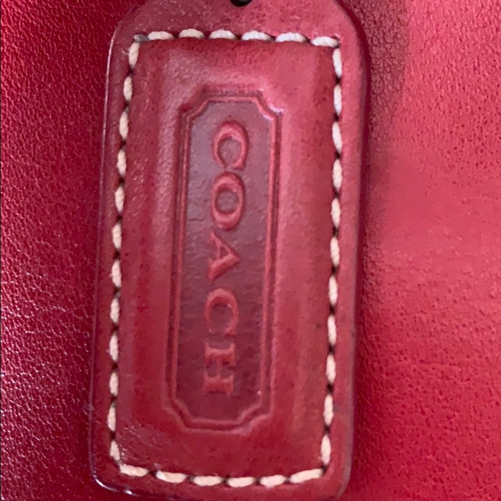 🎈RED Coach Backpack, Saddle leather🎈
